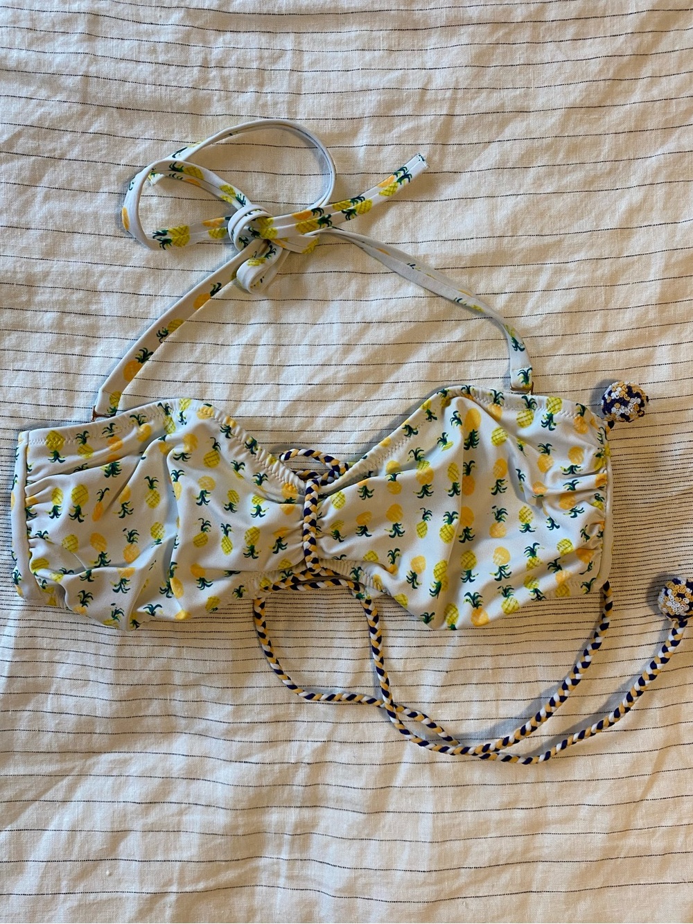 Victoria secret pineapple bandeau twist front bikini top large